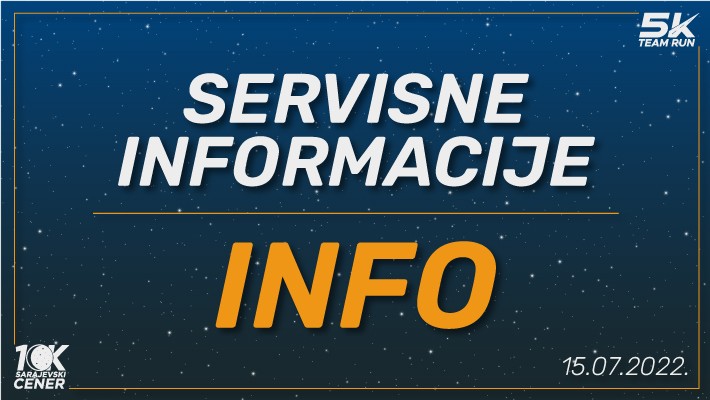 Sarajevski cener i 5K Team Run - Servisne informacije